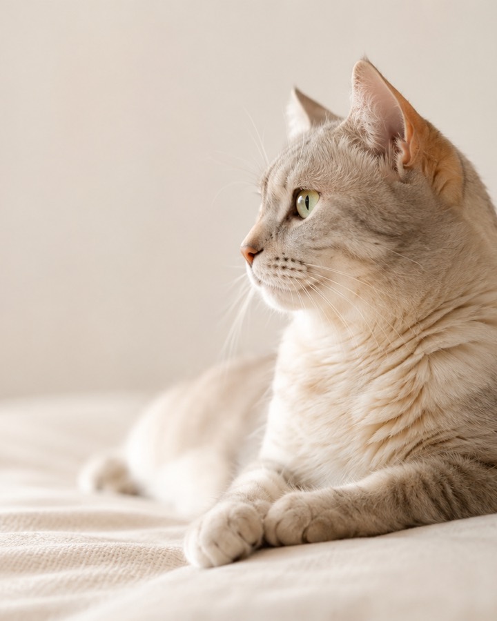 Gato en una rutina cotidiana en casa